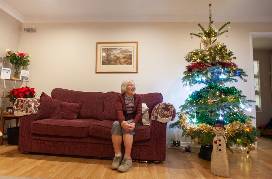 Old lady on sofa